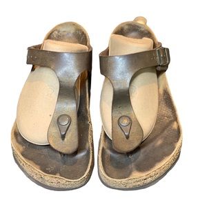 Birkenstock Thong Gizeh Sandal Bronze Brown Size 39